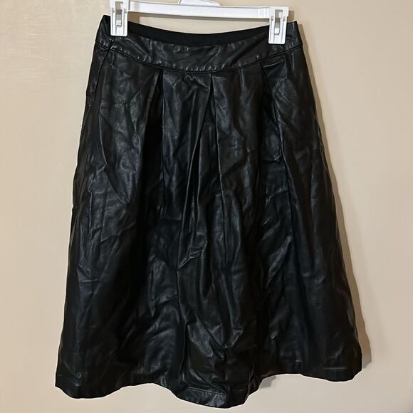 Who What Wear Tea Length Faux Leather Skirt size 4 - Picture 3 of 5